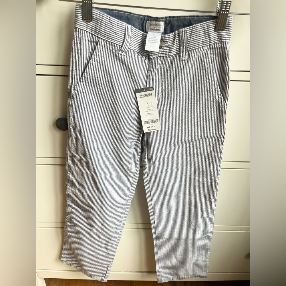 NWT Gymboree Boys Seersucker Striped Pant Size 6